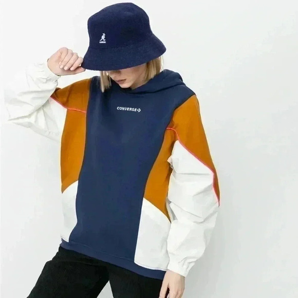 Converse Tops - Converse Women's Blocked Alt Terrain Hoodie Midnight Navy Multi-Color Size XXL